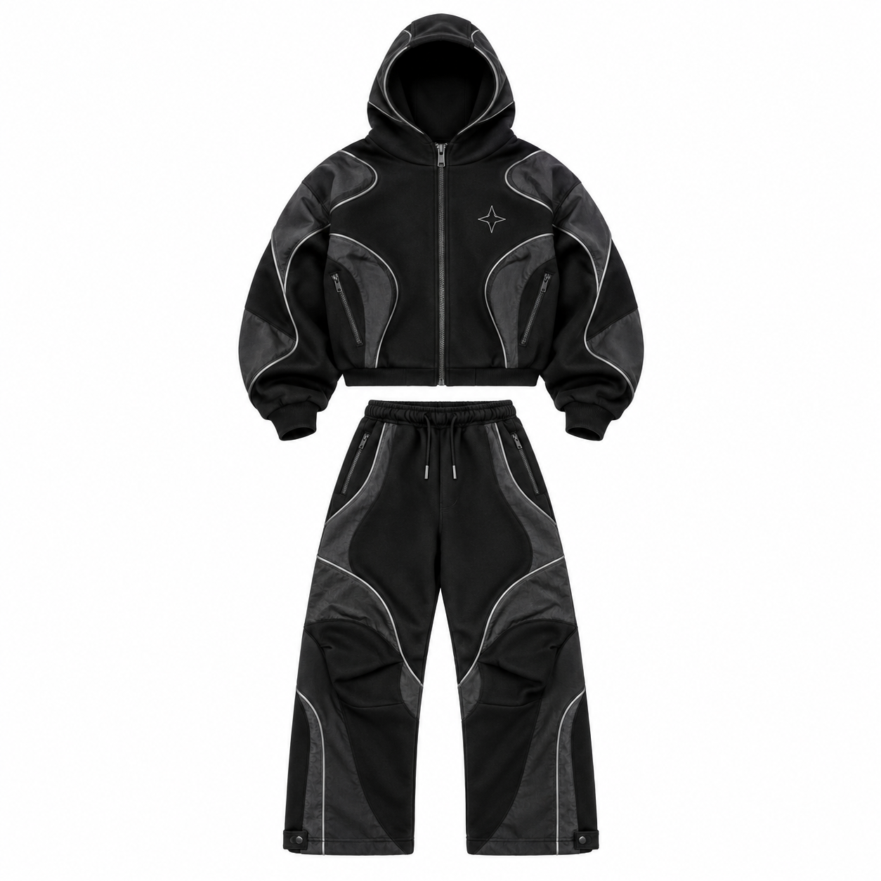 Tracksuit UNRULED noir, vue de face