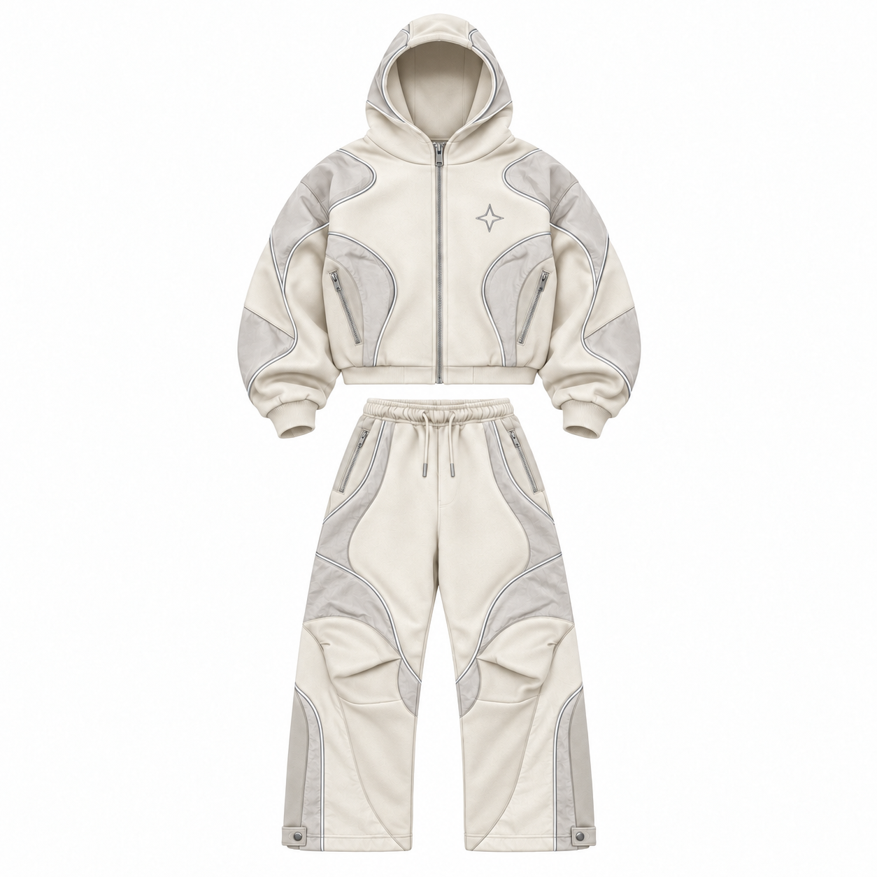 Tracksuit UNRULED ivoire, vue de face